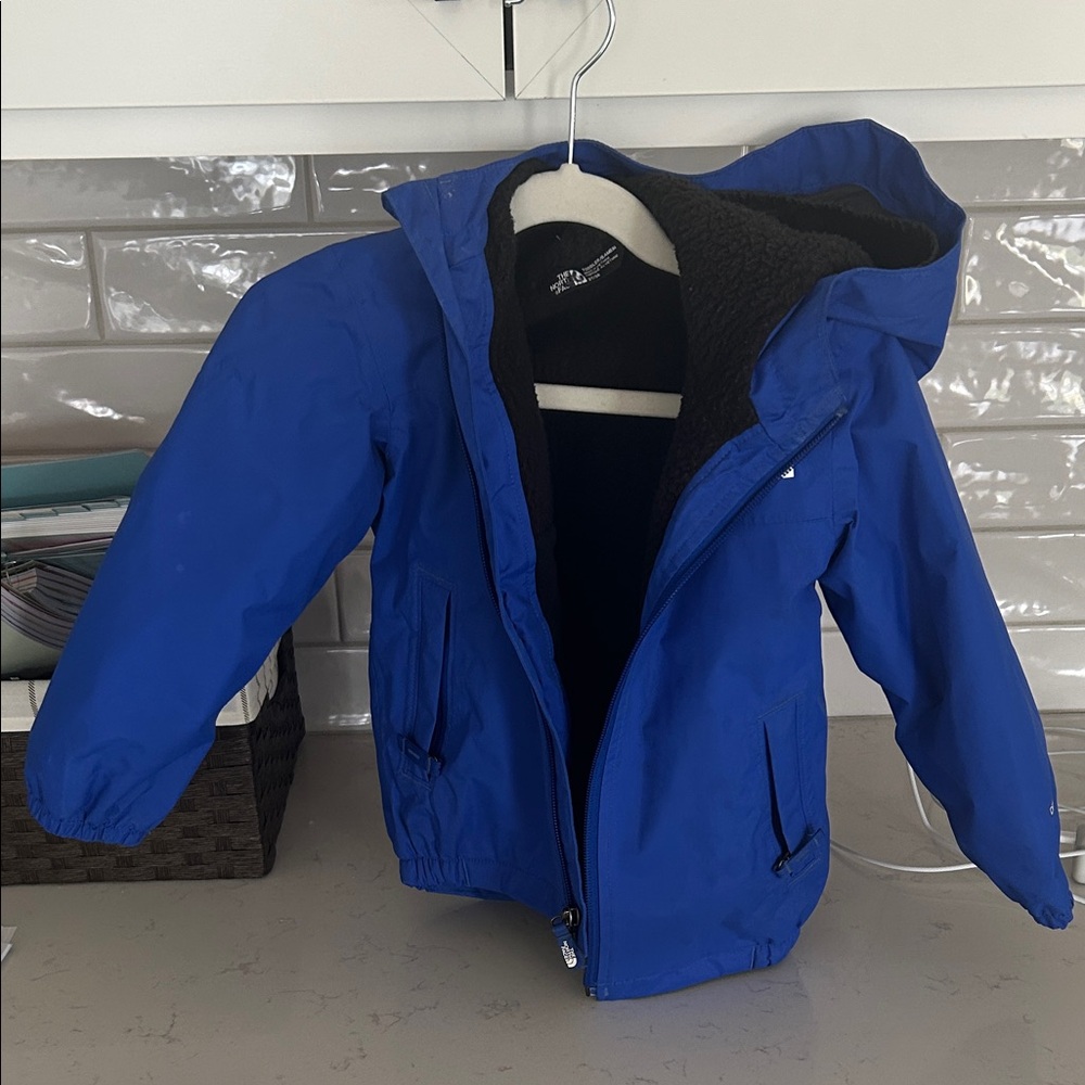 The North Face Royal Blue Kids Hooded Rain Jacket
